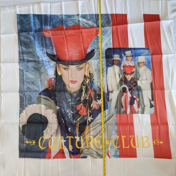 Vintage Rare Culture Club New Wave Band Retro 80s Wall Tapestry with Sleeve - Picture 4 of 6